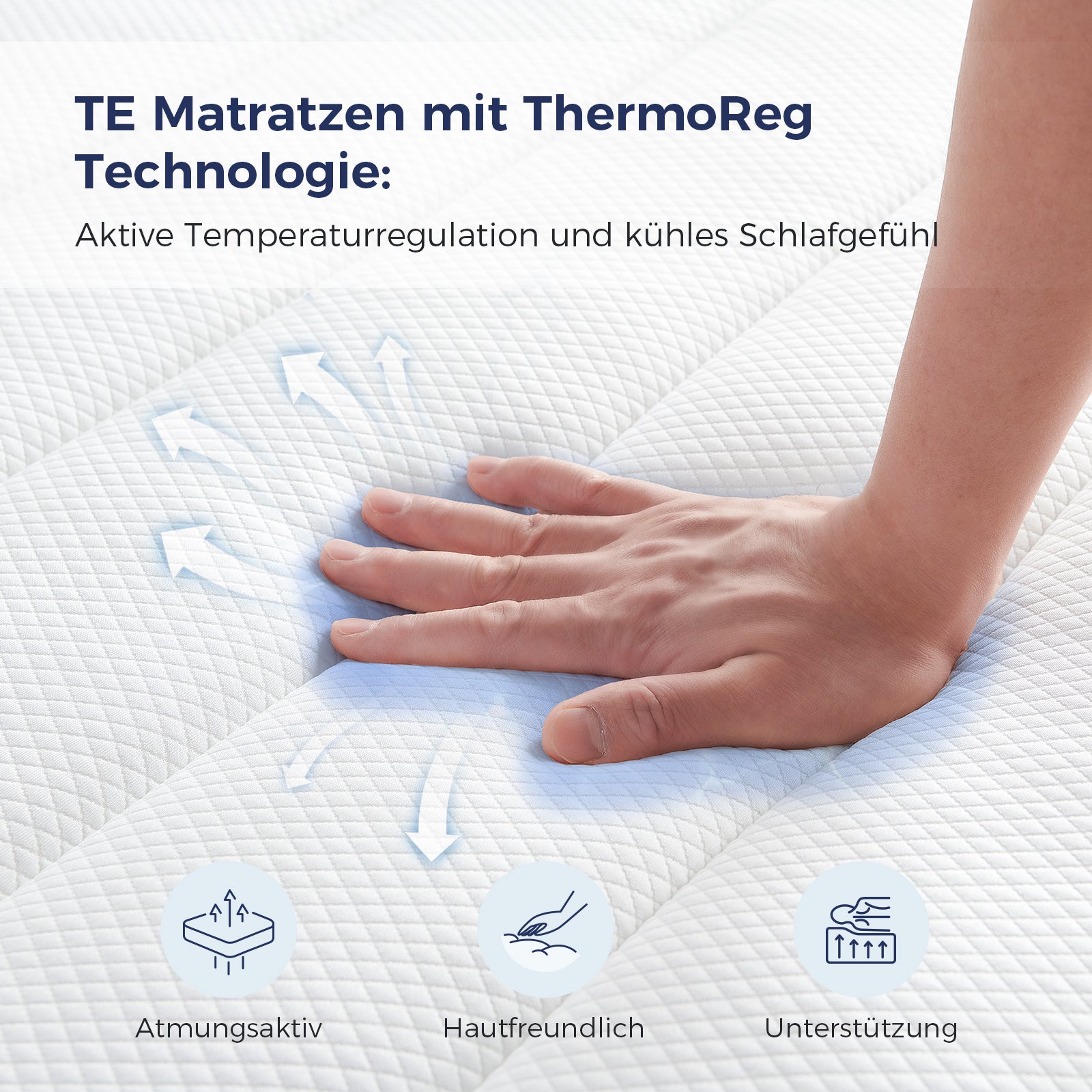 Inofia Matratze Tartan-E 7-Zonen Taschenfederkernmatratze mit HermoReg Kühlgel & VitaFlow 3D-Hülle – 28cm Orthopädische Matratze mit Memory Schaum, ÖKO-TEX® 100 Zertifiziert + 100 Nächte Probeschlafen