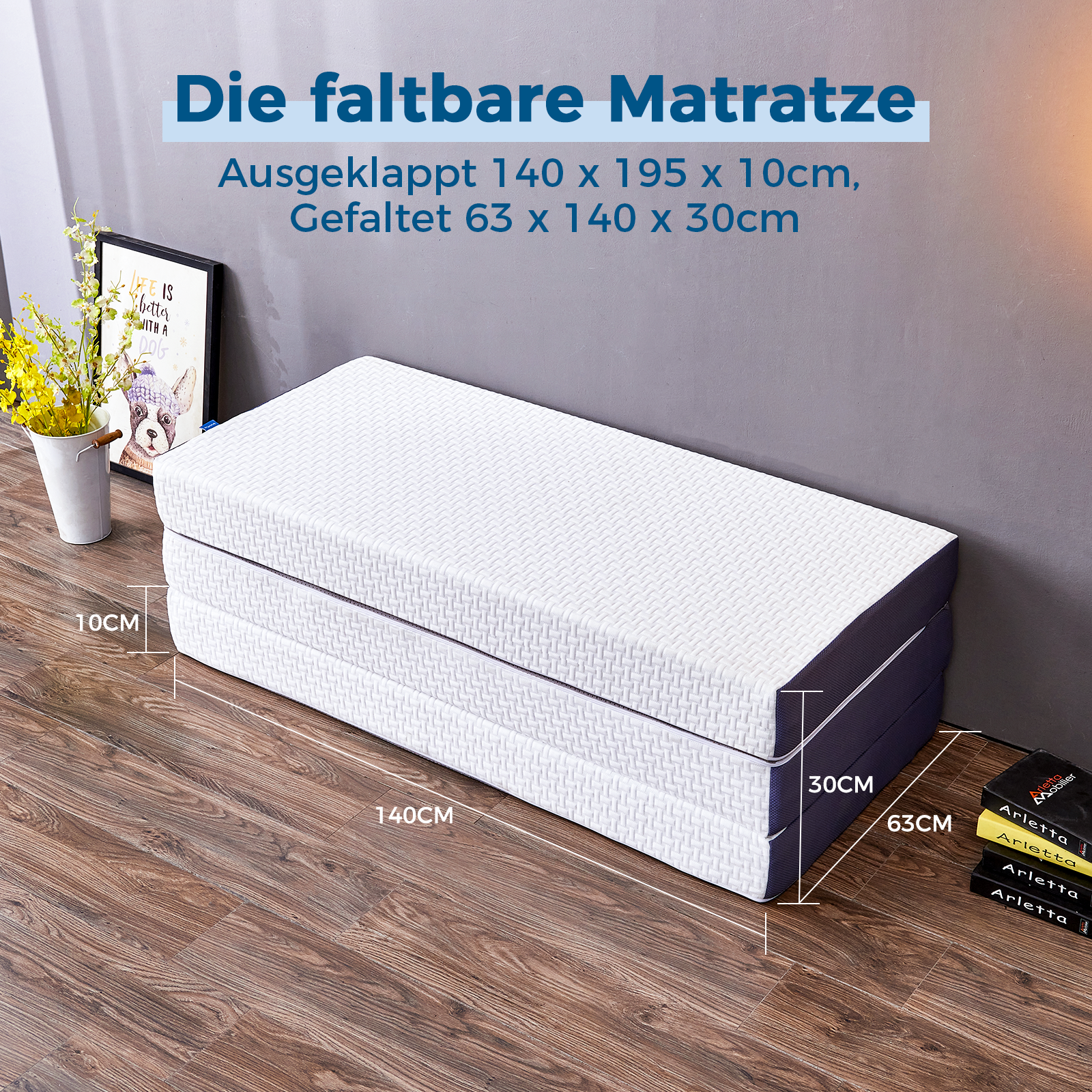 Inofia Klappmatratze mit Husse 10cm