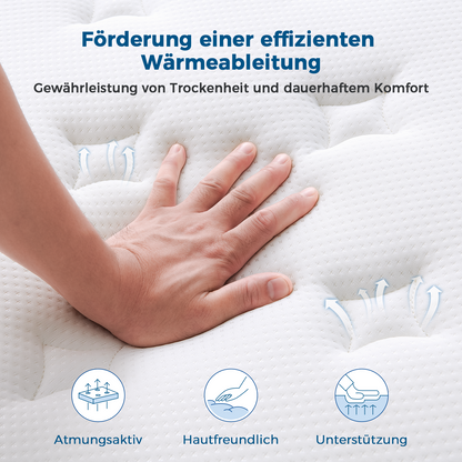 Inofia Matratze Ace Hybrid Höhe 26/23/30cm Taschenfederkernmatratze Härtegrad H3/H4/H2 Mittelfest 7-Zonen Federkernmatratze mit 100 Nächte Probeschlafen- Orthopädische Matratze für erholsamen Schlaf
